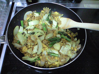 アスパラカレー炒飯1