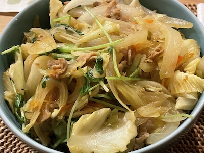 カレー野菜炒め丼2