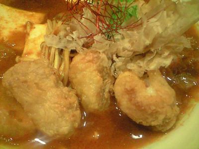 白身魚のフライと絹ごし豆腐のスープカリー2